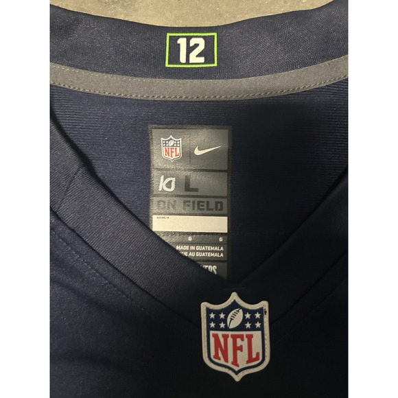 Authentic Russell Wilson Seattle Seahawks Mens Large Nike Jersey, Blue Stitched - Picture 4 of 7